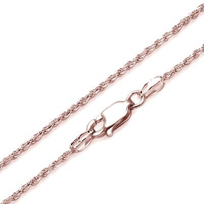 14K Solid Rose Gold Rope Chain. Made in 