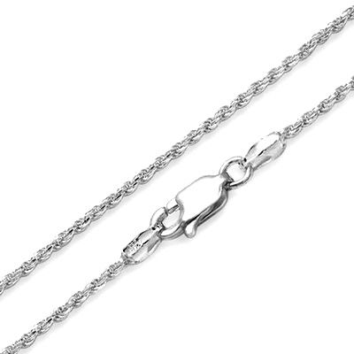 14K Solid White Gold Rope Chain. Made 