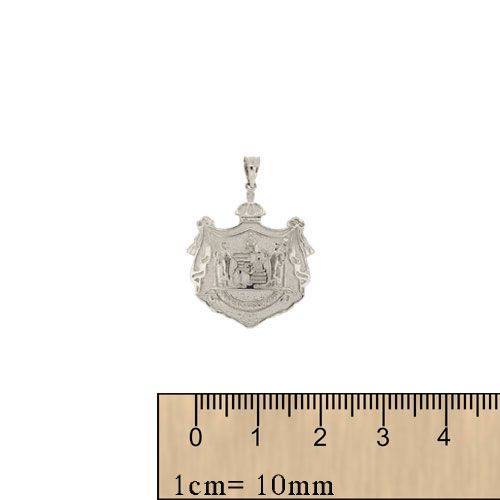Sterling Silver Hawaiian 20mm Coat of Arms Pendant