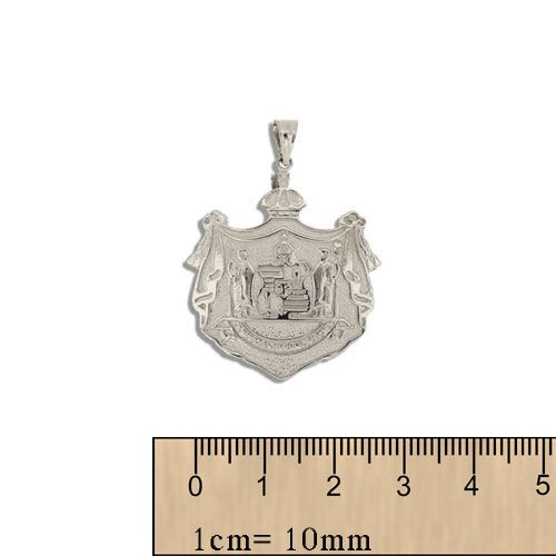 Sterling Silver Hawaiian 25mm Coat of Arms Pendant