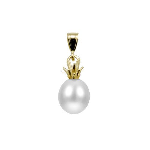 14KT Yellow Gold and Freshwater Pearl Pineapple Pendant