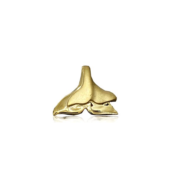 14KT Yellow Gold 20mm Mother and Baby Whale Tail Pendant (A)