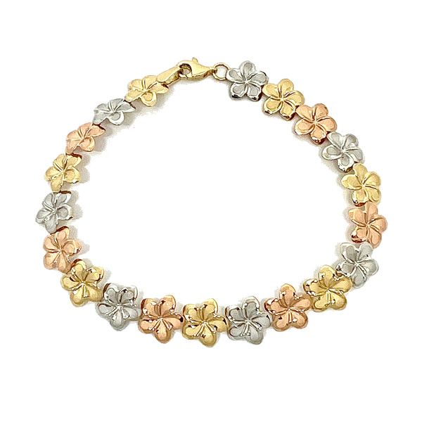 14K Tri-Color Gold Hawaiian Jewelry | Plumeria Jewelry | Plumeria 