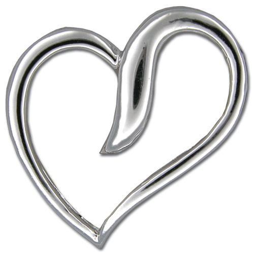 Sterling Silver Open Heart Pendant 