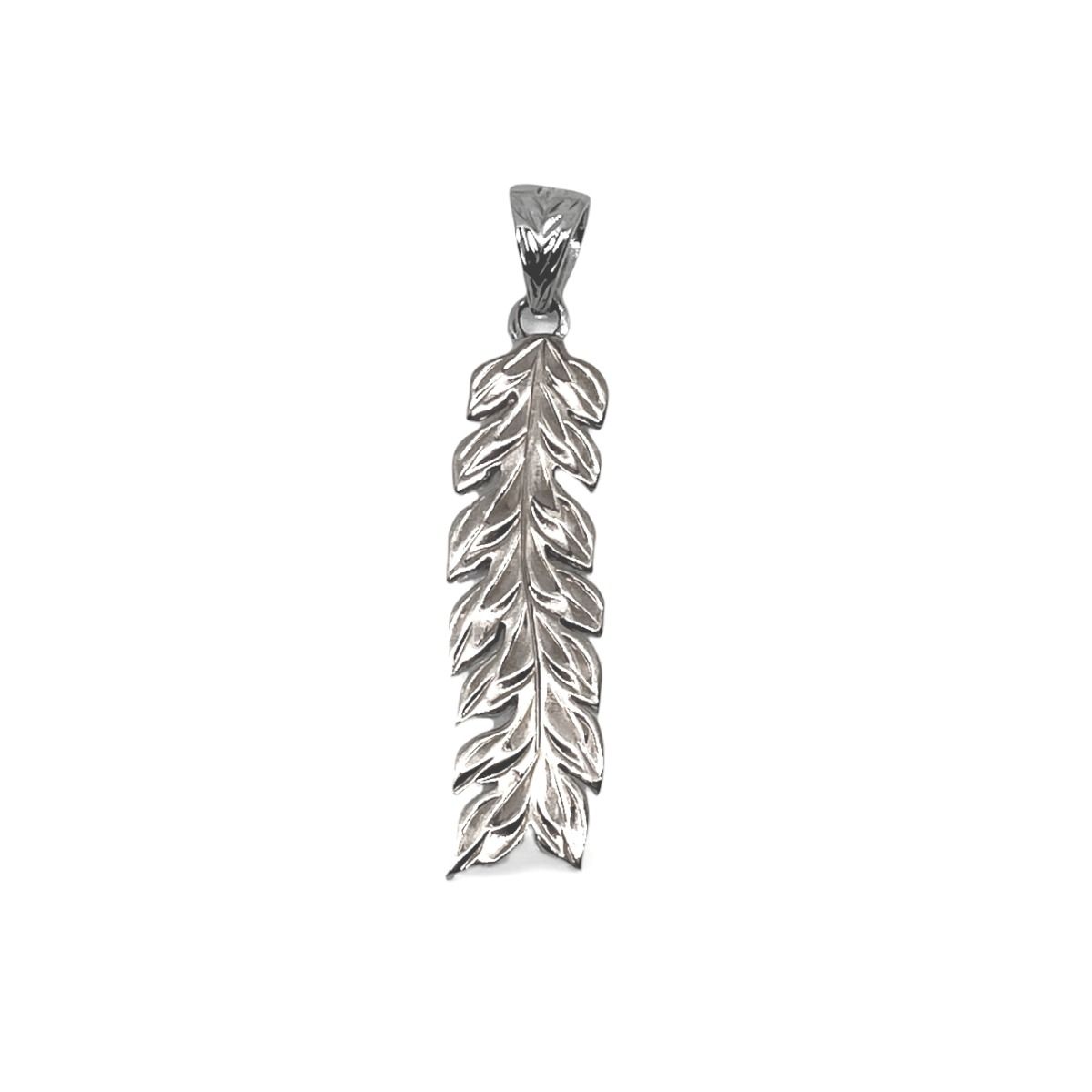 Sterling Silver Cut-Out Maile Leaf Pendant