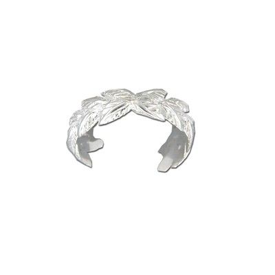 Sterling Silver Cut-Out Hawaiian Maile Leaf Design Toe Ring