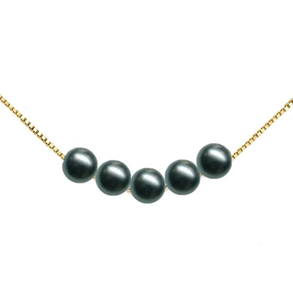 10MM Tahitian Pearl and 14KT Gold Box Necklace