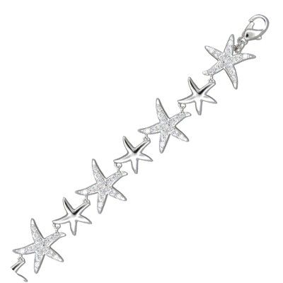 Sterling Silver 12MM Hawaiian Starfish Design Bracelet