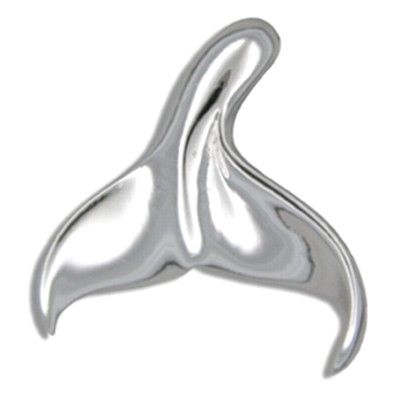 Sterling Silver Hawaiian Whale Tail Design Pendant (L)