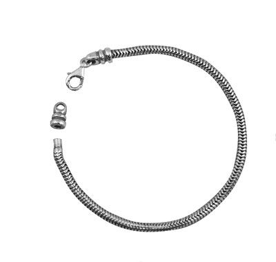 Sterling Silver Hawaiian Bead Bracelet with Screw End