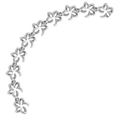 Sterling Silver Hawaiian Tiffany Plumeria Bracelet