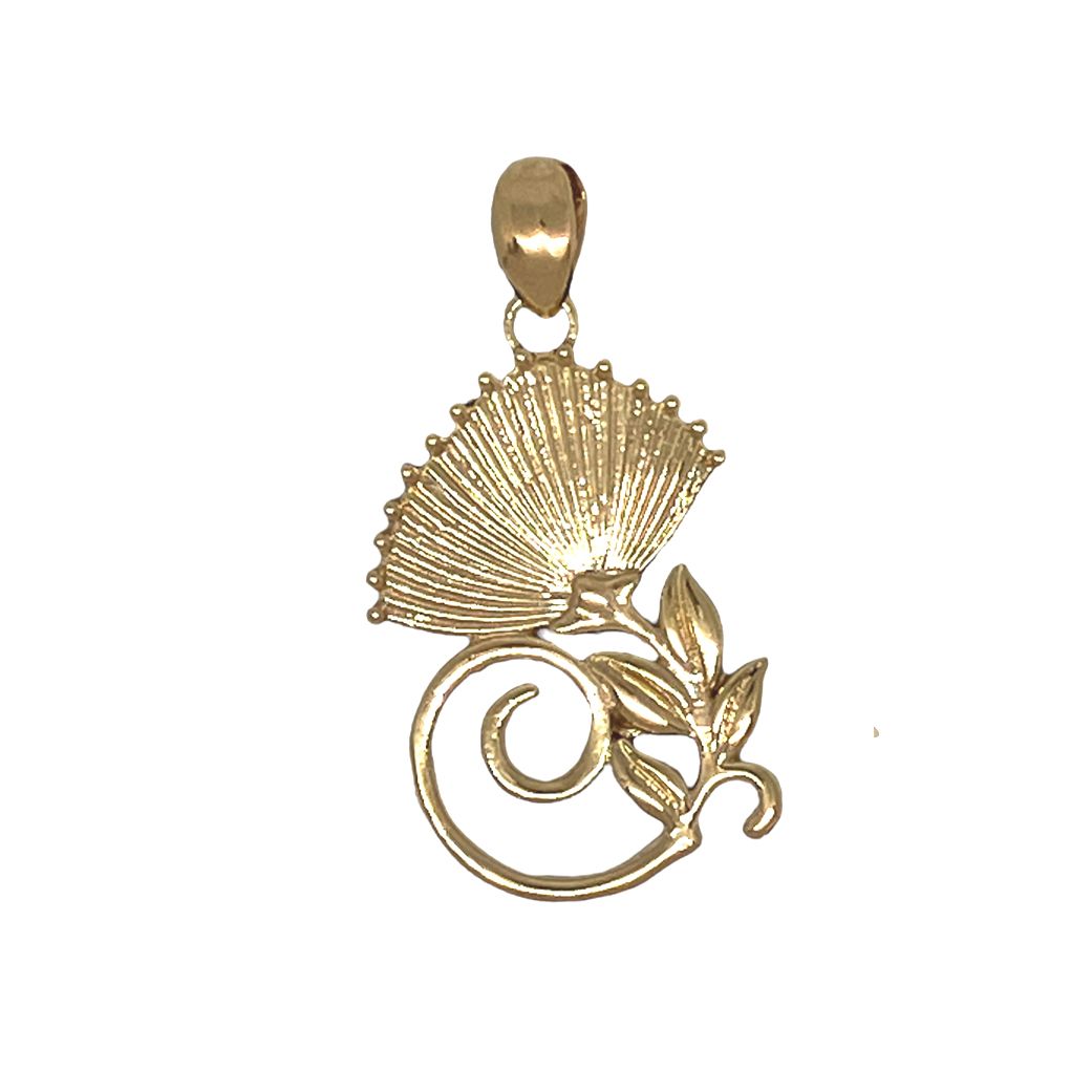 14KT Gold Hawaiian Lehua Flower Pendant