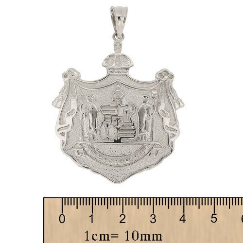 Sterling Silver Hawaiian 40mm Coat of Arms Pendant