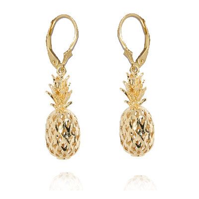 14kt Gold Hawaiian Pineapple Earrings (S)