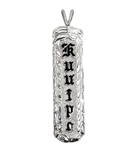 thumbnail image 2 of 925 Sterling Silver Aloha Vertical Pendant Necklace – Hawaiian Jewelry Style SP14411 2 of 6