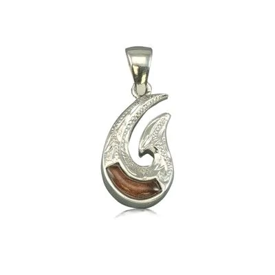 Koa Wood Fish Hook Pendant Choker - Hawaiian Design - Hawaii Star
