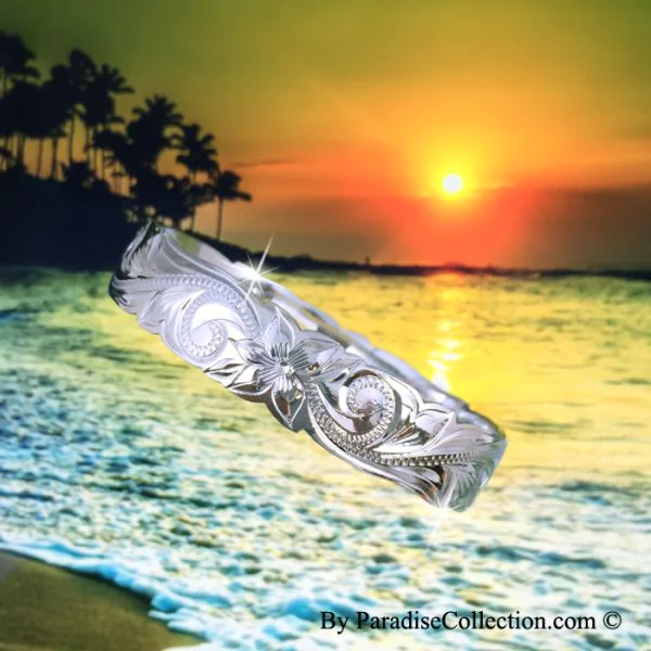 Sterling Silver 12mm Hawaiian Cut-out Bangle