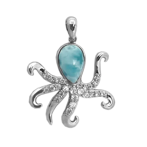Sterling Silver Genuine Larimar Wave in Circle Stud Earrings