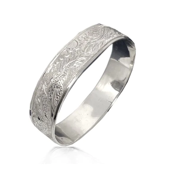Sterling Silver Hawaiian Custom Made Bangle with Premium Four